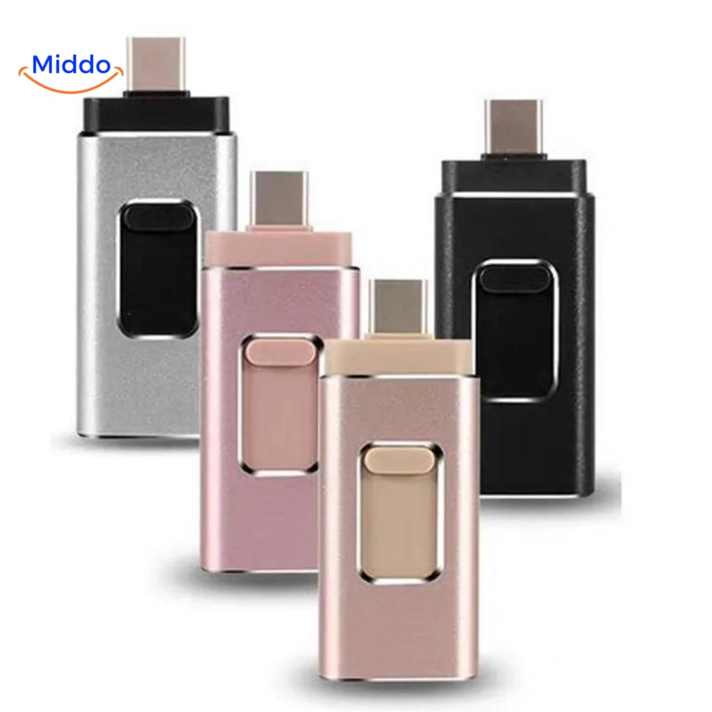 Flashdrive 4-en-1 : Ne laissez plus jamais votre téléphone être plein !