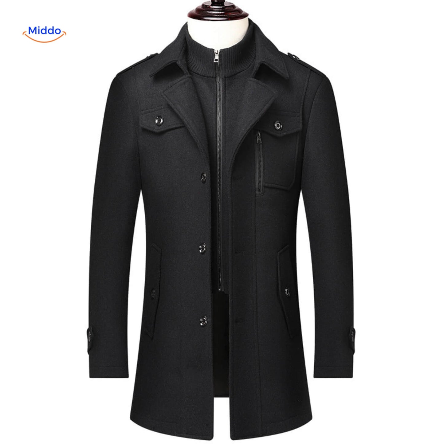 WoolGuard™ Col Double | Manteau en Laine Élégant et Chaud pour Hommes