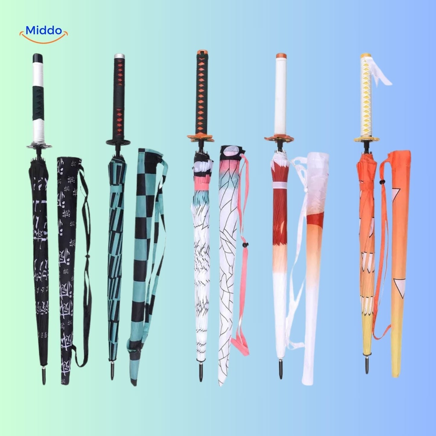 ZenBrella™ | Paraplu UV Bloquant, Léger Demon Slayer, Zenitsu & Tanjiro
