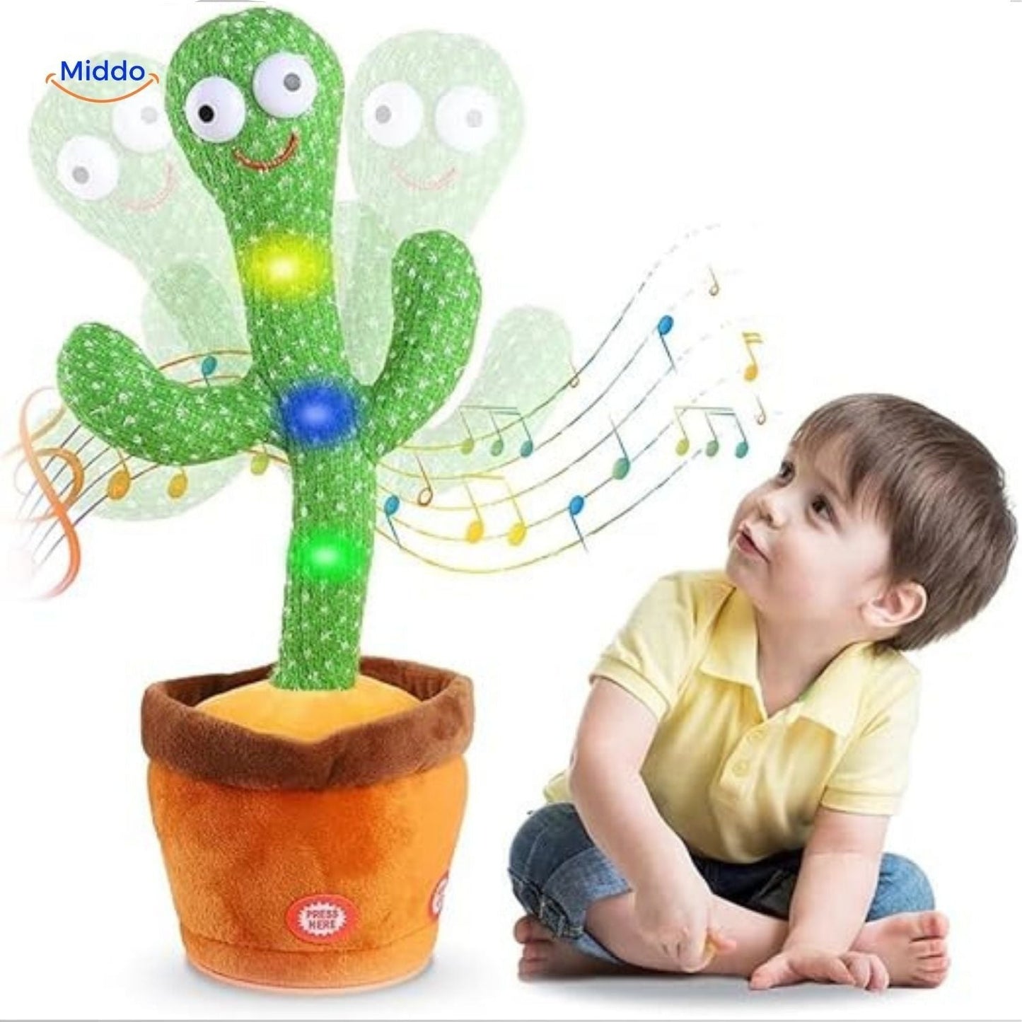 Dancing Cactus™ | Mouvements Fun, LED et Design Ludique !