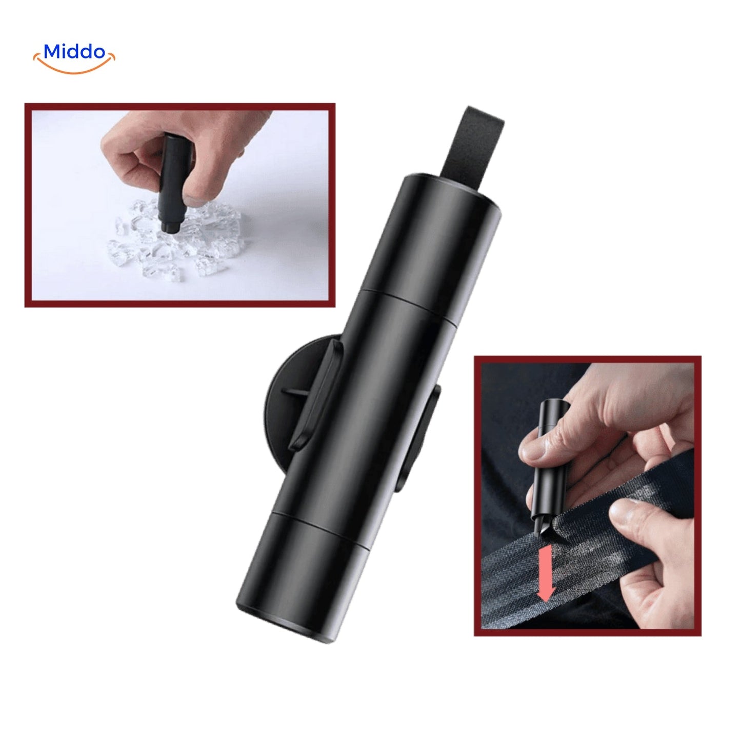 Safekey™ | Outil de Sécurité 4-en-1 avec Brise-Vitre et Coupe-Ceinture - 1+1 GRATUIT