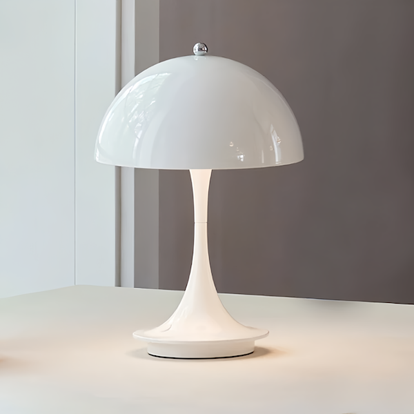 Lampe de Table Petite Forme Champignon Blanc | Élégance Lumineuse