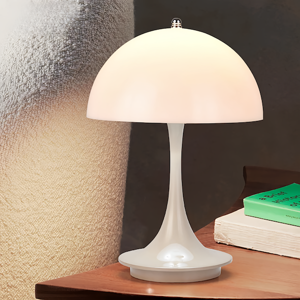 Lampe de Table Petite Forme Champignon Blanc | Élégance Lumineuse