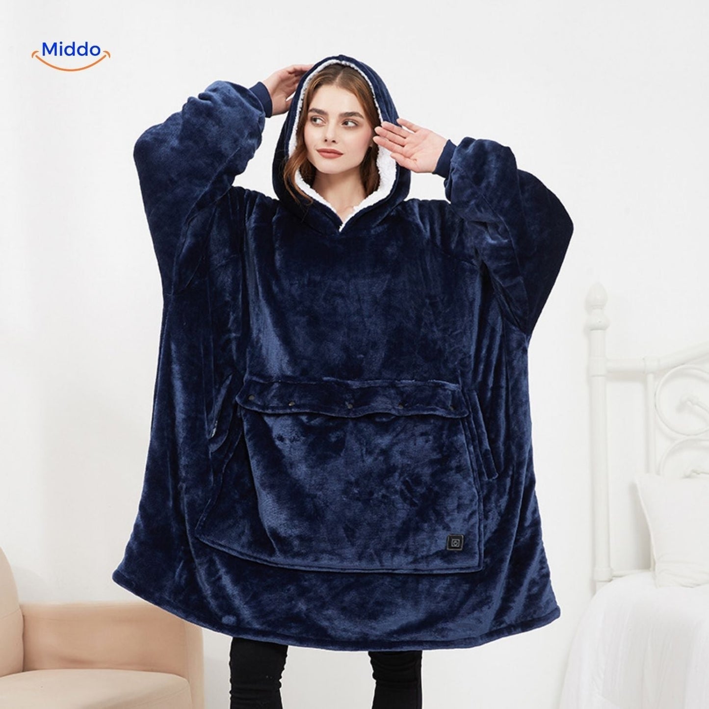 HeatCozy™ Plus | Pull chauffant électrique à 3 zones, rechargeable par USB
