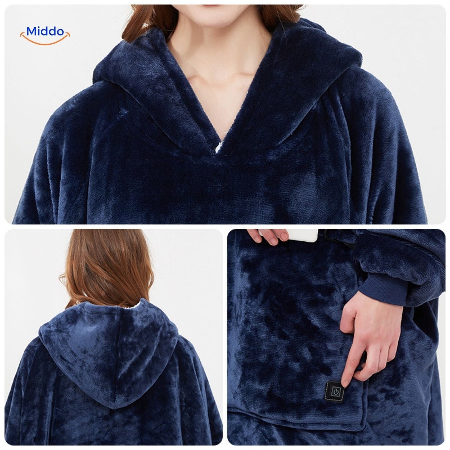 HeatCozy™ Plus | Pull chauffant électrique à 3 zones, rechargeable par USB