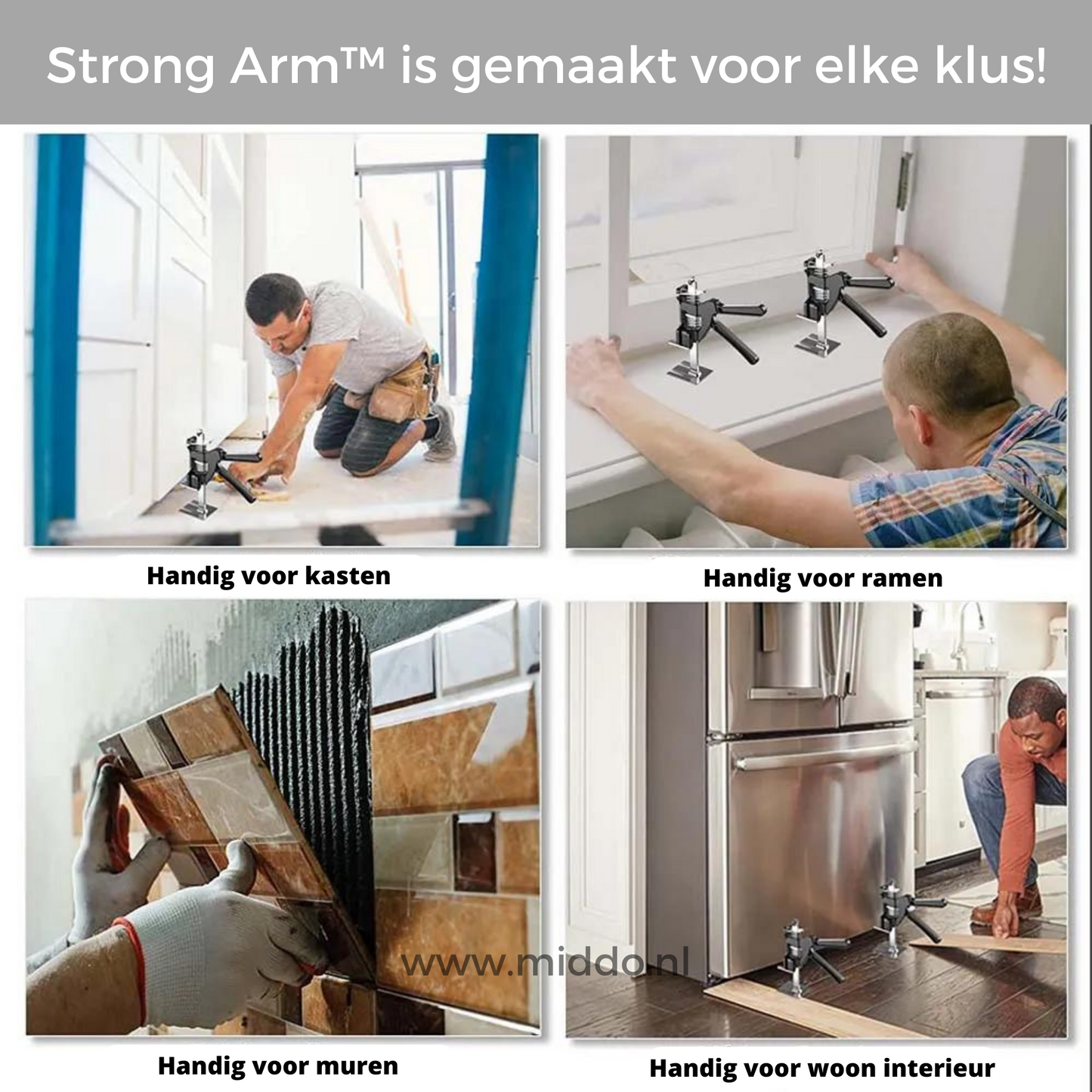 Strong Arm™ Aide au Levage | Prévenez les Douleurs Dorsales avec une Capacité de Charge de 150 kg en Acier Inoxydable Robuste