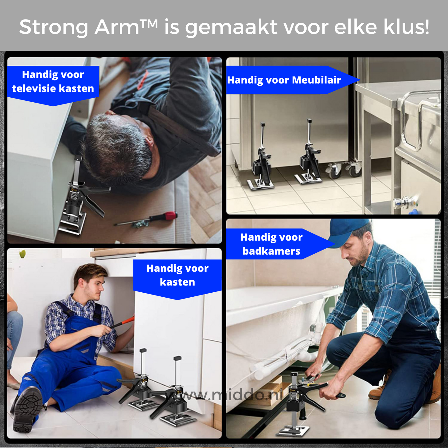 Strong Arm™ Aide au Levage | Prévenez les Douleurs Dorsales avec une Capacité de Charge de 150 kg en Acier Inoxydable Robuste