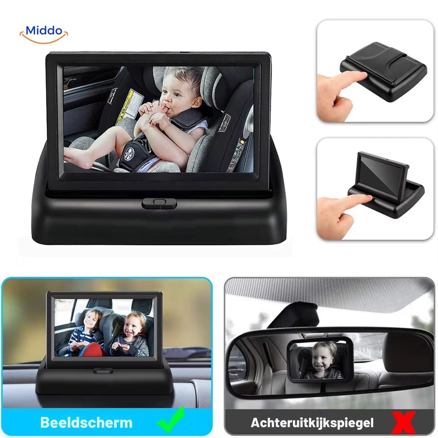 BabyGuard™ Caméra de Siège | Surveillance Sûre et Claire de Votre Bébé pendant la Conduite