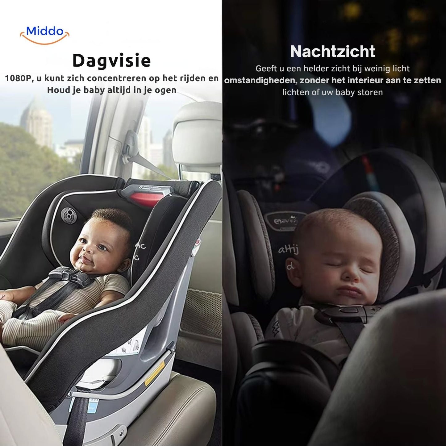 BabyGuard™ Caméra de Siège | Surveillance Sûre et Claire de Votre Bébé pendant la Conduite