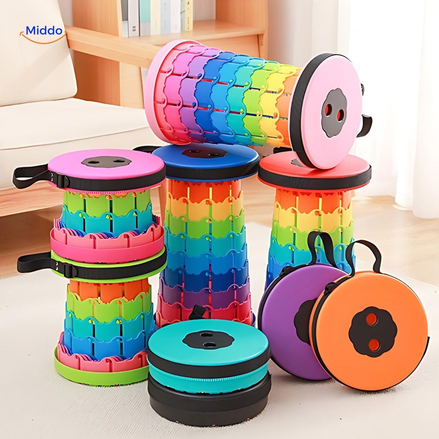 FlexiStool™ Tabouret Télescopique Réglable avec Surface Antidérapante