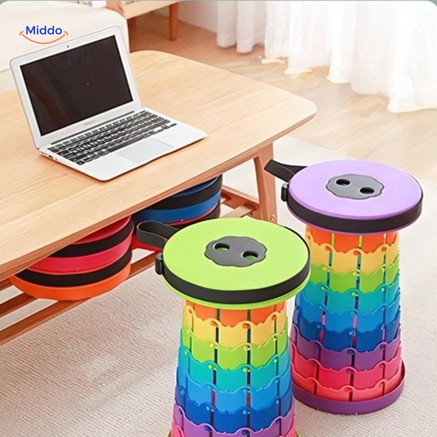 FlexiStool™ Tabouret Télescopique Réglable avec Surface Antidérapante