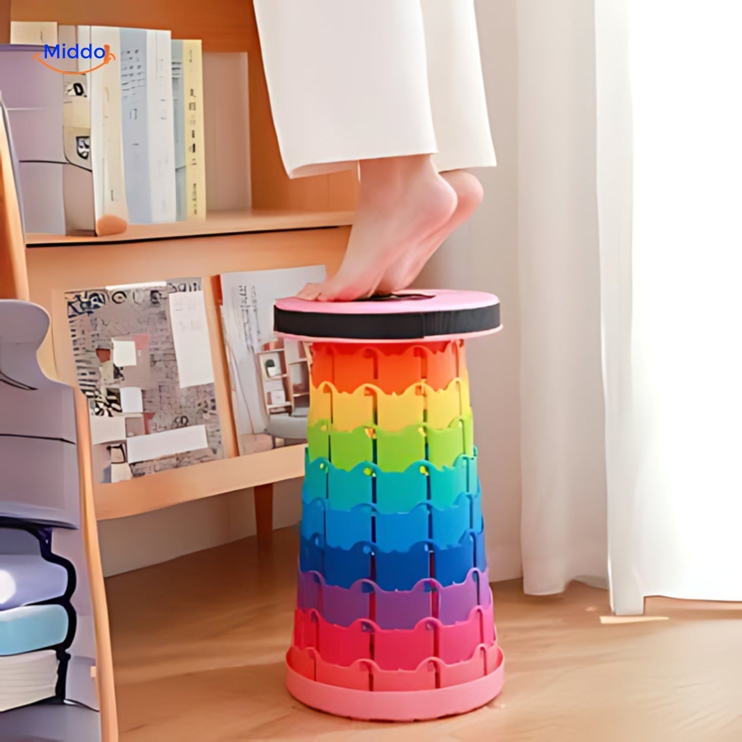 FlexiStool™ Tabouret Télescopique Réglable avec Surface Antidérapante