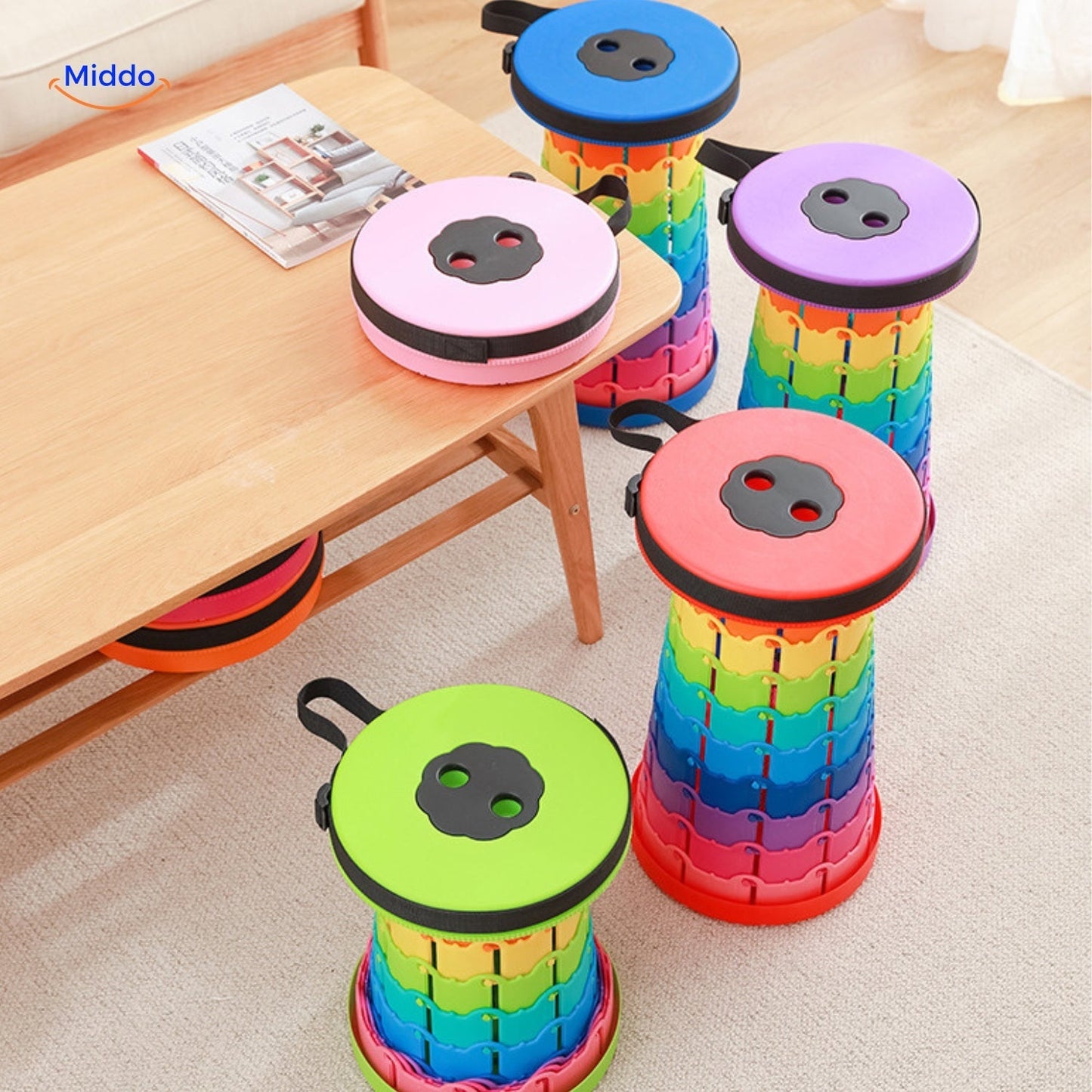 FlexiStool™ Tabouret Télescopique Réglable avec Surface Antidérapante