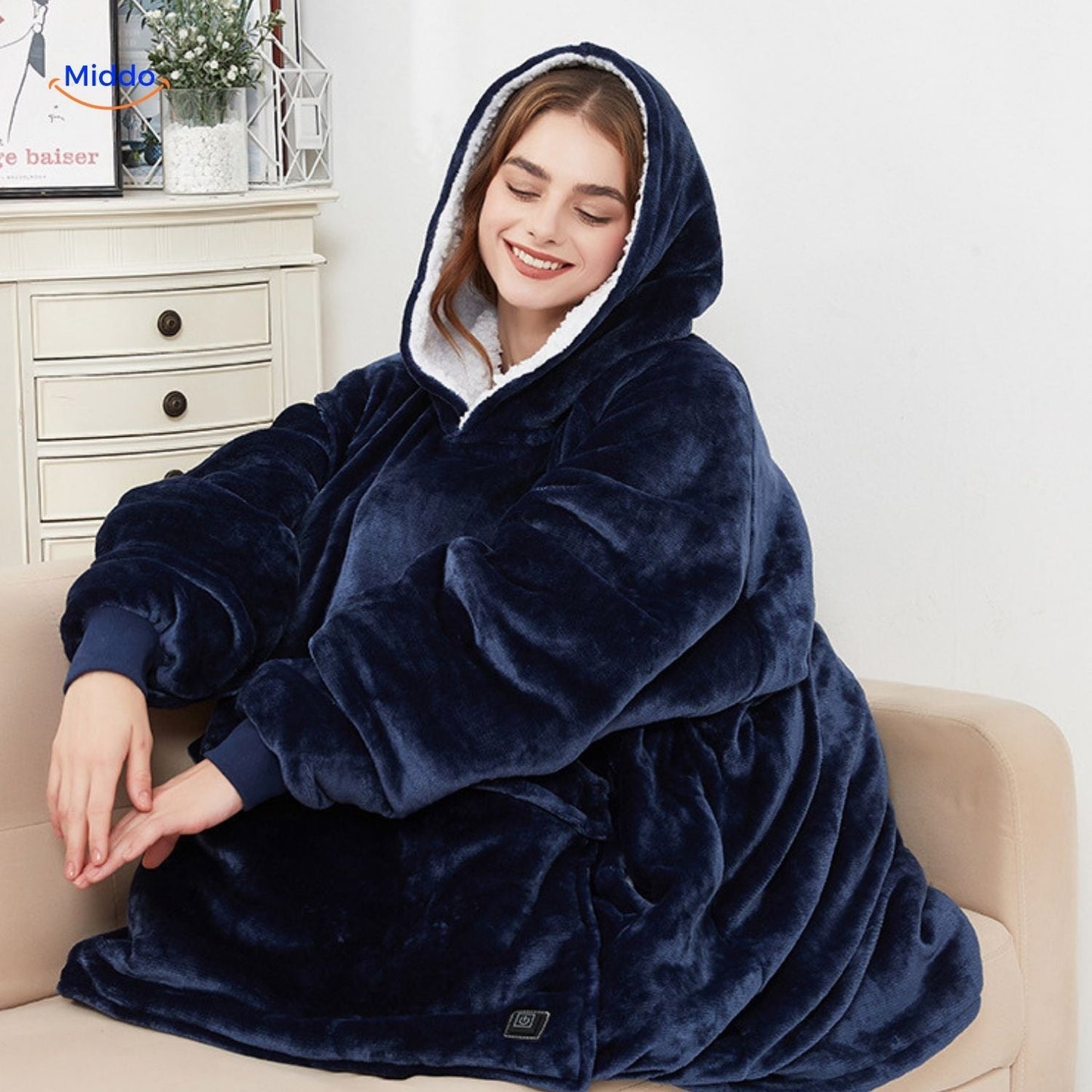 HeatCozy™ Plus | Pull chauffant électrique à 3 zones, rechargeable par USB
