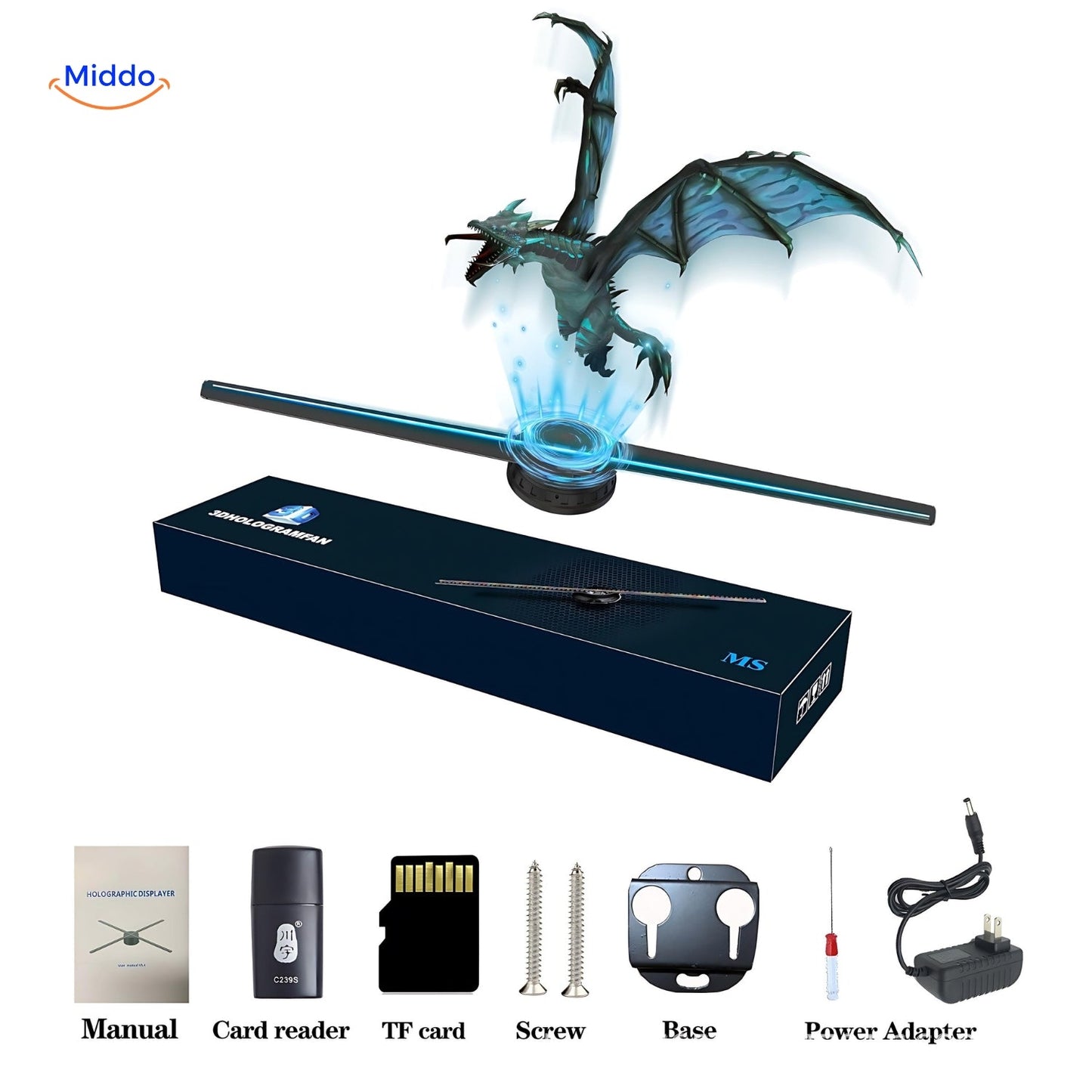 HoloGlide™ Ventilateur Holographique 3D - Affichage Ultra Grand