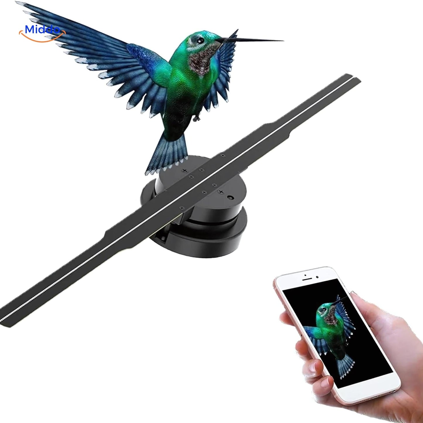 HoloGlide™ Ventilateur Holographique 3D - Affichage Ultra Grand