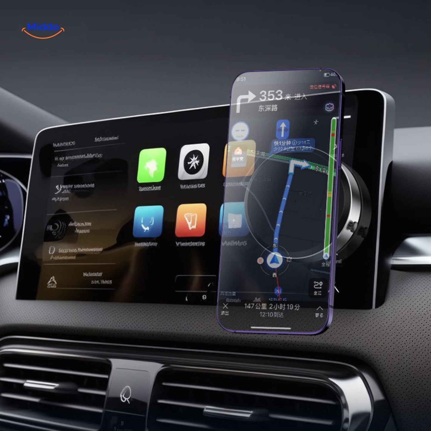 Magnamount™ Support de Téléphone Portable 360° avec Ventouse Magnétique