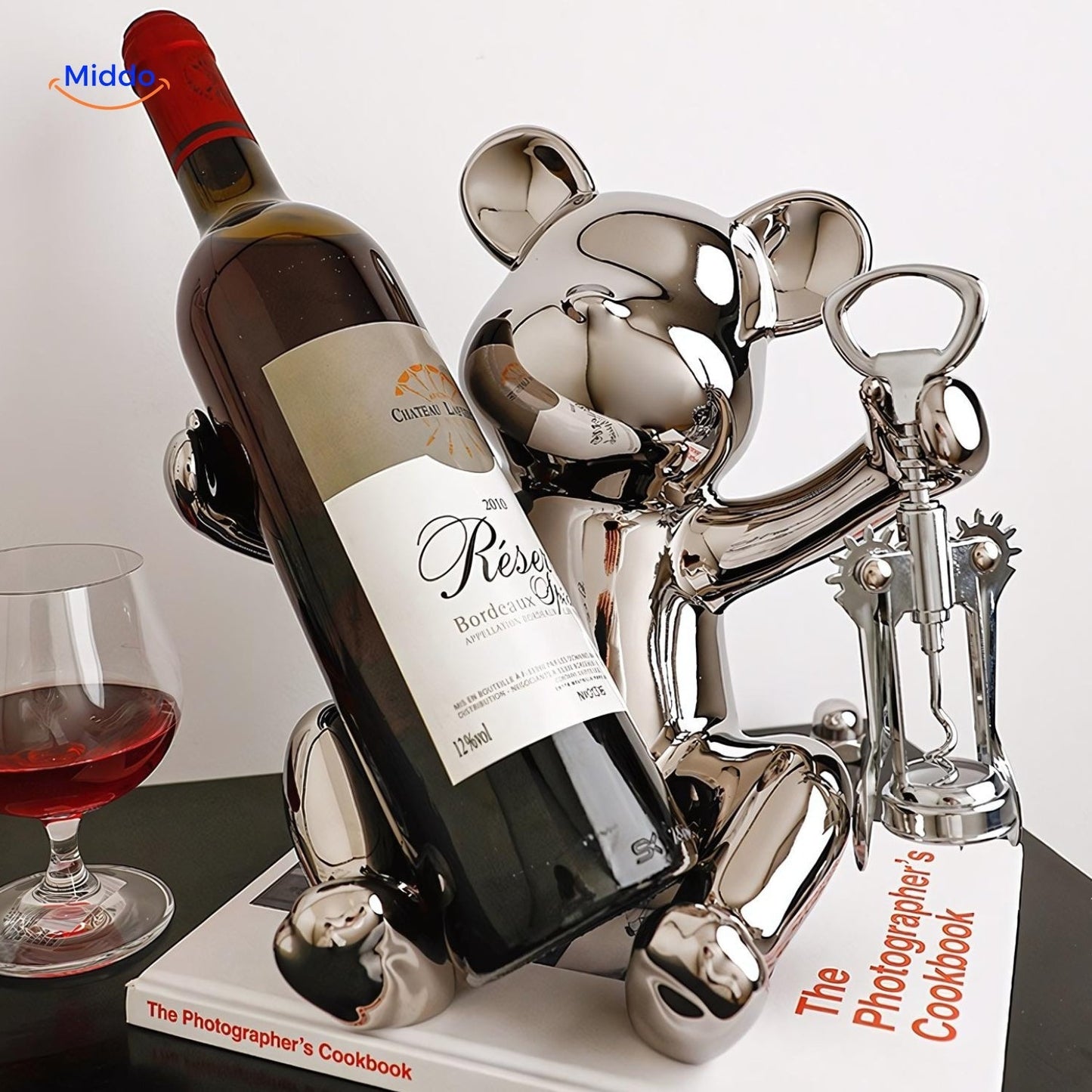 HandmadeBear™ | Porte-Bouteille Édition Limitée avec Charme Rustique et Design Unique