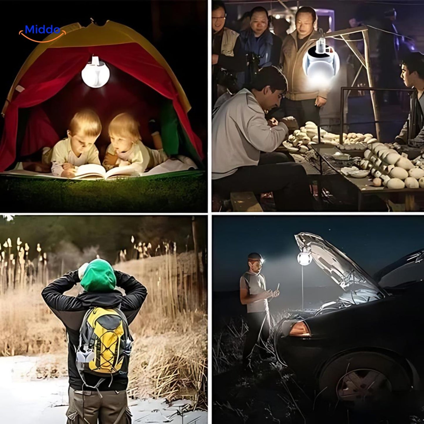 SolarFOLD™ Lampe LED d'extérieur | Portable, Rechargeable par USB et Économique en Énergie