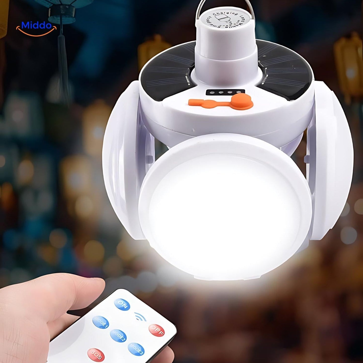 SolarFOLD™ Lampe LED d'extérieur | Portable, Rechargeable par USB et Économique en Énergie