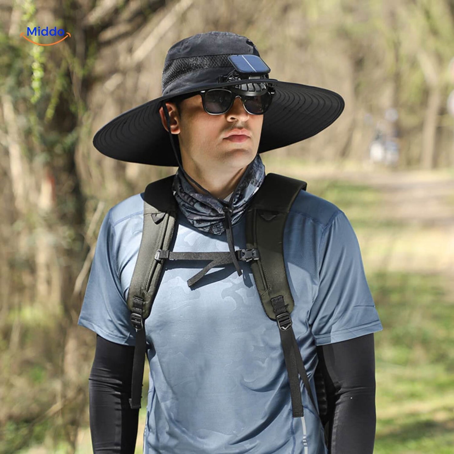 Sunbreeze™ | Chapeau Ventilateur Alimenté par Énergie Solaire avec Large Bord et Confort Anti-Transpiration